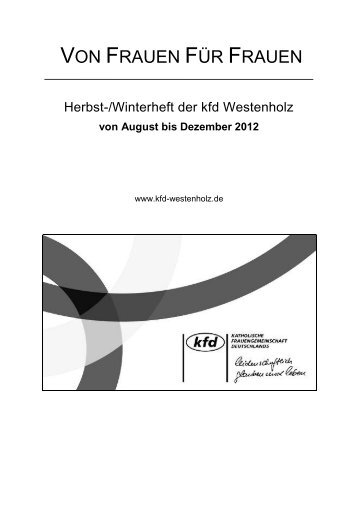 von August bis Dezember 2012 - Katholische Frauengemeinschaft  ...