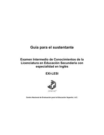 examen general de conocimientos de las licienciaturas - dgespe ...