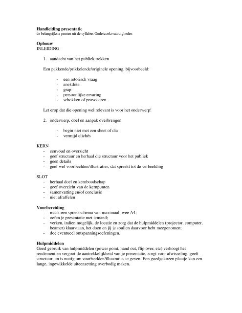 Handleiding Presentatie Opbouw Inleiding 1 Aandacht Humoz