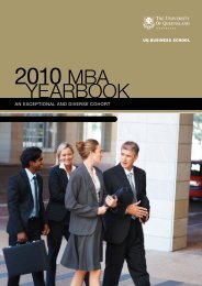 2010 MBA Yearbook - UQ Business School - University of Queensland