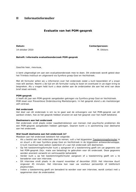 Evaluatie van Preventieve Ondersteuning ... - Trimbos-instituut