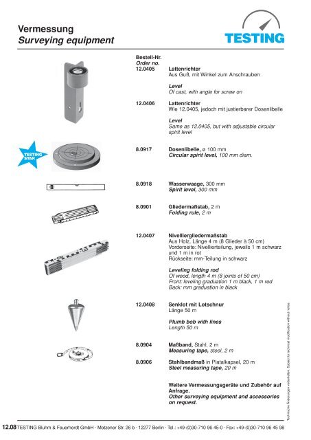 Vermessung - Testing Equipment for Construction Materials