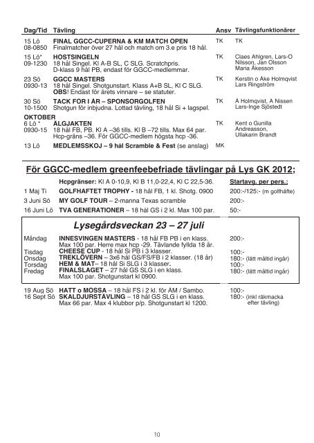 GGCC Programblad 2012 - Gullbringa Golf & Country Club