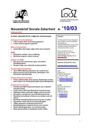 Nieuwsbrief Sociale Zekerheid Nr '10/03 - Bakkerij Heerschap