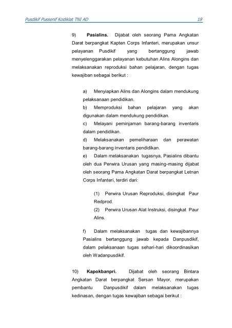 PUSAT PENDIDIKAN INFANTERI - Pusdikif