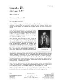 Rundschreiben 20 - Dezember 2008 - Hessischer Literaturrat