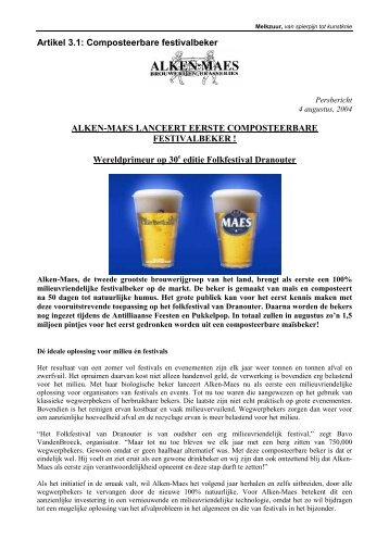 Artikel 3.1 vwo Composteerbare festivalbeker - Scheikunde In Bedrijf