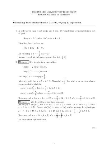 TECHNISCHE UNIVERSITEIT EINDHOVEN Faculteit Wiskunde en ...
