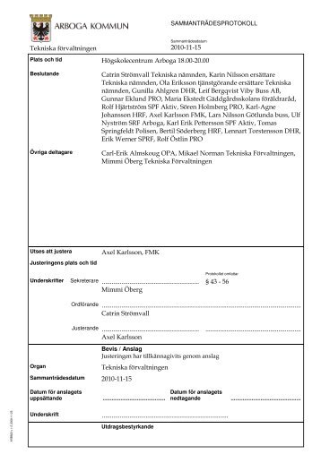 Protokoll Trafiksäkerhetsrådet 101115.pdf - Arboga kommun