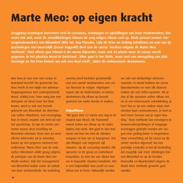 Marte Meo: op eigen kracht - Zorggroep Groningen