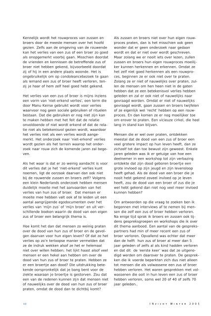 INzicht Nr 27, Jaargang 7, nummer 4 - Nederlandse Vereniging voor ...