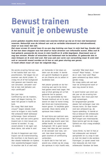 INzicht Nr 27, Jaargang 7, nummer 4 - Nederlandse Vereniging voor ...