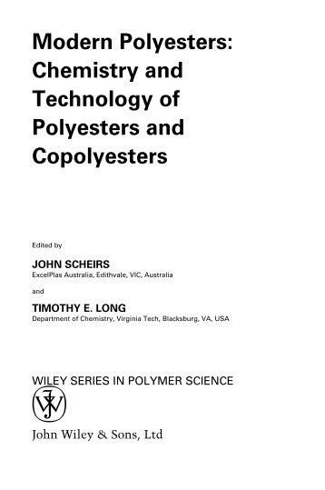 "Front Matter". In: Modern Polyesters: Chemistry and Technology of ...