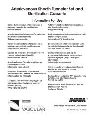Arteriovenous Sheath Tunneler Set and Sterilization ... - BARD PV