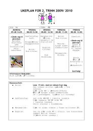 UKEPLAN FOR 2. TRINN 2009/ 2010 - Wiki - Fetskolene