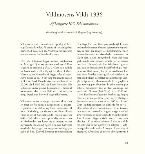 Vildmosens Vildt 1936