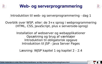 Web- og serverprogrammering - Objektorienteret programmering i ...