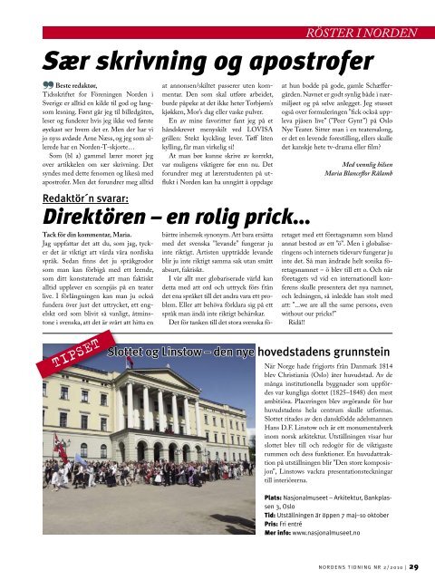 Nordens Tidning nr 2 2010 - Föreningen Norden