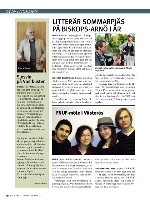 Nordens Tidning nr 2 2010 - Föreningen Norden