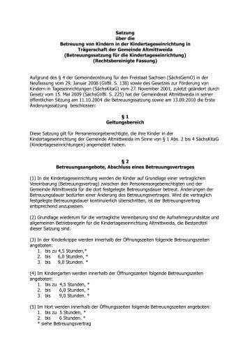 Betreuungssatzung als PDF - Altmittweida