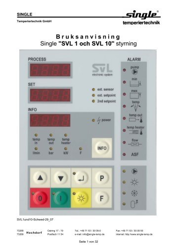 SES- Bedienungsanleitung - SINGLE Temperiertechnik GmbH