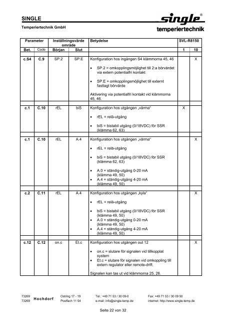 SES- Bedienungsanleitung - SINGLE Temperiertechnik GmbH