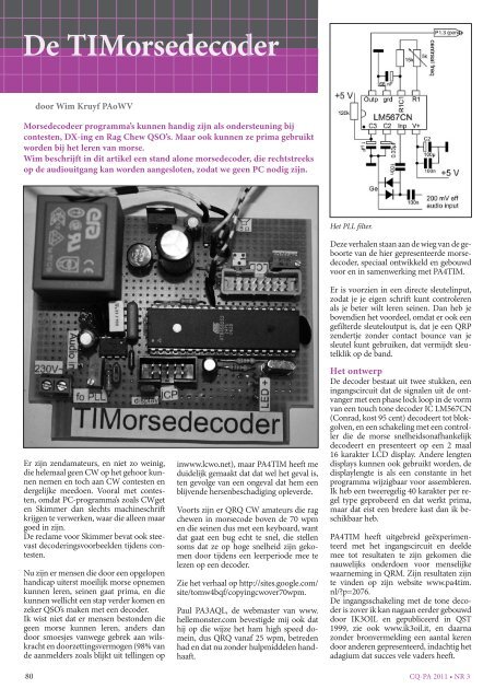 De TIMorsedecoder - CQ-PA