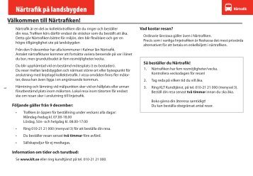 Närtrafikens tidtabell och mer information. - Emmaboda kommun