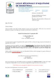 Bulletin d'inscription arbitres - Ligue d'Aquitaine de Basket Ball