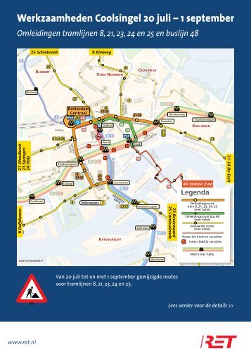 Folder werkzaamheden tramsporen Coolsingel - RET