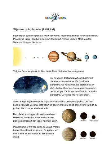 Stjärnor och planeter (LättLäst) - Unga Fakta