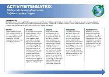 Progressiematrix alle speltakken - Scouting Nederland