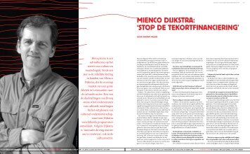 Mienco Dijkstra: 'stop De tekortfinanciering' - Binoq Atana