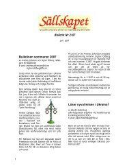 Juni 2007 - Sällskapet för studier av Ryssland, Central