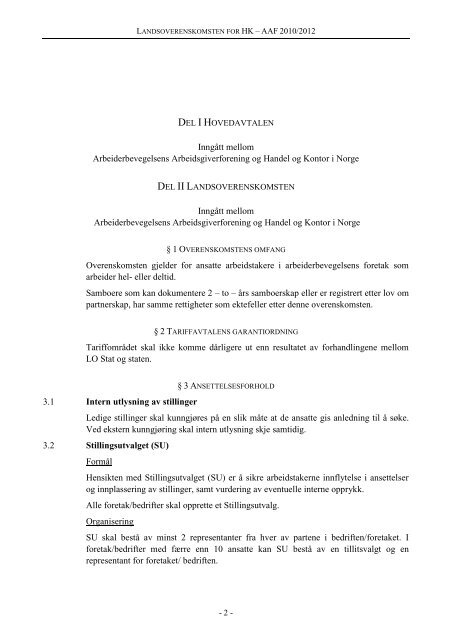 Landsoverenskomsten AAF-HK 2010-2012