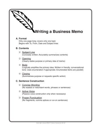 Memo Format