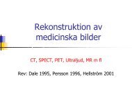 Rekonstruktion av medicinska bilder - Institutionen för Medicinsk ...