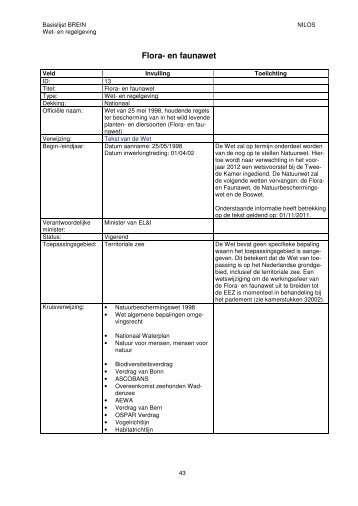 Samenvatting Flora- en faunawet (PDF 38 Kb) - Noordzeeloket