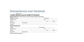 Overeenkomst voor fotoshoot - Hootch.nl