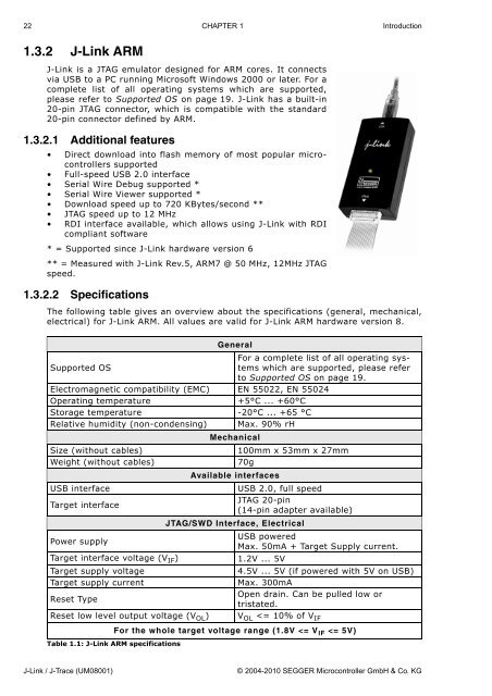 J-Link / J-Trace User Guide (UM08001) - Microcontrollers