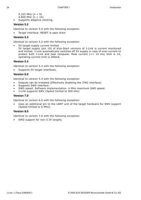 J-Link / J-Trace User Guide (UM08001) - Microcontrollers