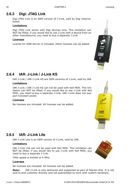 J-Link / J-Trace User Guide (UM08001) - Microcontrollers