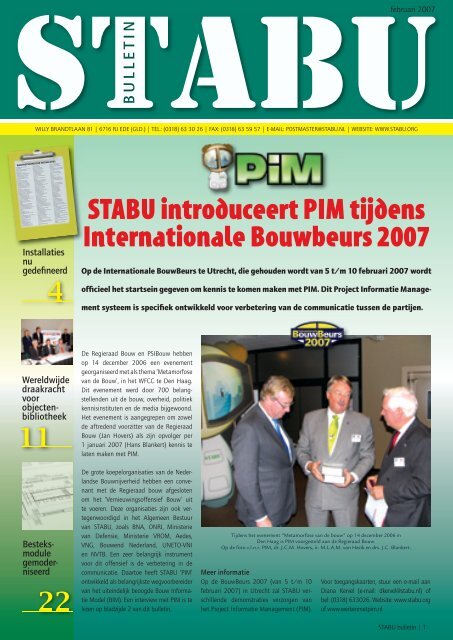 STABU introduceert PIM tijdens Internationale Bouwbeurs 2007