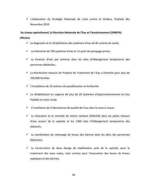 Plan d'élimination du Choléra en Haïti 2013-2022 - MSPP