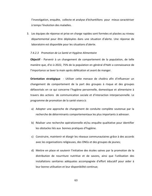 Plan d'élimination du Choléra en Haïti 2013-2022 - MSPP