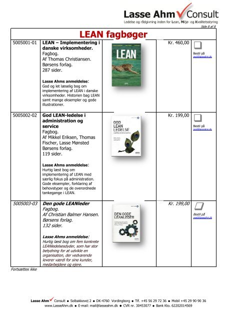 LEAN-tavler - Lasse Ahm Consult