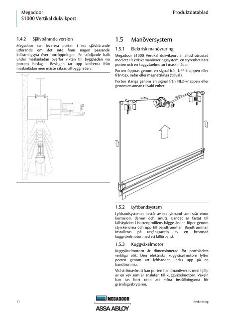 Megadoor S1000 Vertikal dukvikport Produktdatablad - Crawford Door