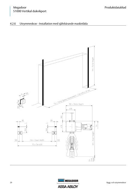 Megadoor S1000 Vertikal dukvikport Produktdatablad - Crawford Door