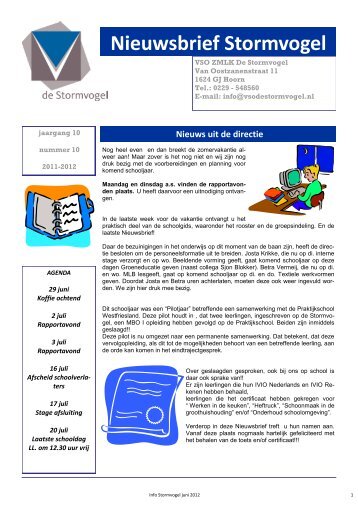 Nieuwsbrief nummer 10 - de Stormvogel