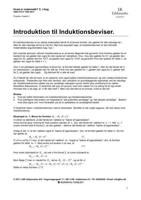 Introduktion til Induktionsbeviser. - Gymportalen